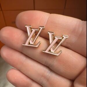 Gold Monogram Stud Earrings
